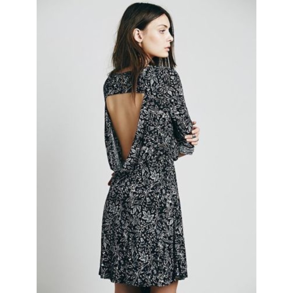 NWOT FREE PEOPLE MAISE DRAPED OPEN BACK DRESS S